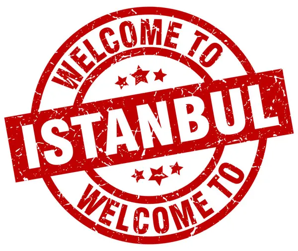 Vítejte v Istanbulu červené razítko — Stockový vektor