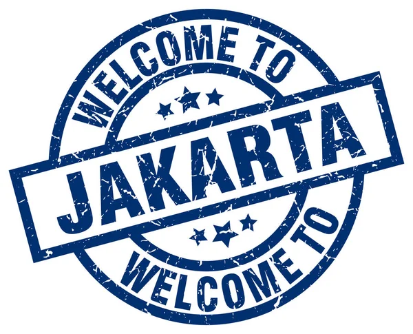 Bienvenido al sello azul de Yakarta — Vector de stock