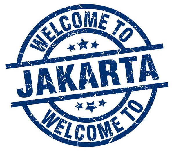 Καλώς ήρθατε στην Τζακάρτα μπλε σφραγίδα — Διανυσματικό Αρχείο