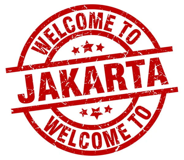 Witamy w Jakarta czerwony znaczek — Wektor stockowy