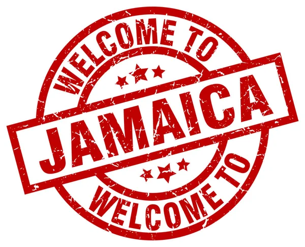 Welkom bij Jamaica rood stempel — Stockvector