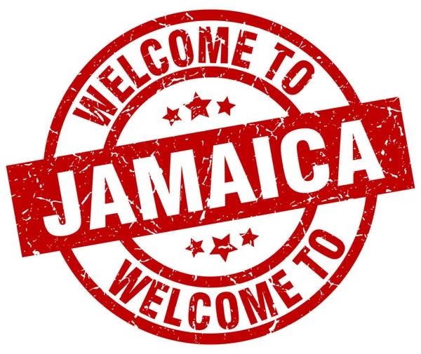 Welcome to Jamaica red stamp — Stock Vector