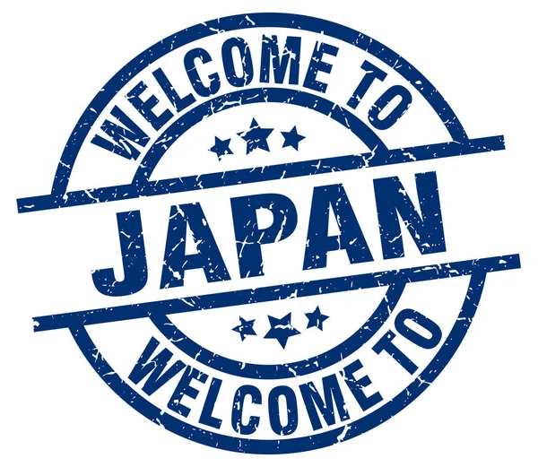 Welcome to Japan blue stamp — Stock Vector