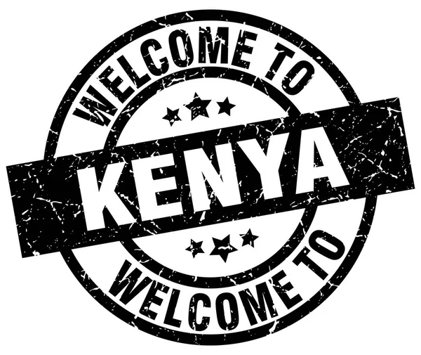 Welcome to Kenya black stamp — Stock Vector