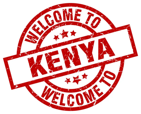 Welcome to Kenya red stamp — Stock Vector