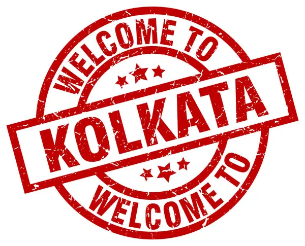 Welcome to Kolkata red stamp — Stock Vector