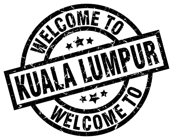 Benvenuto a Kuala Lumpur timbro nero — Vettoriale Stock