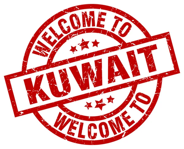 Üdvözöljük a Kuwait piros pecsét — Stock Vector