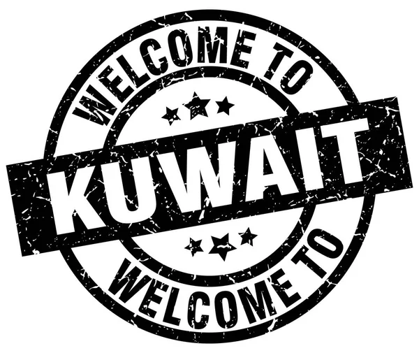 Üdvözöljük a Kuwait fekete bélyegző — Stock Vector