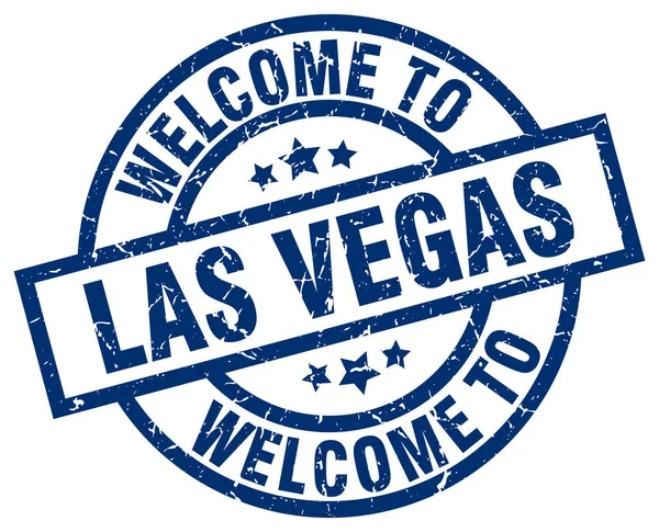 Tervetuloa Las Vegasin siniseen postimerkkiin — vektorikuva