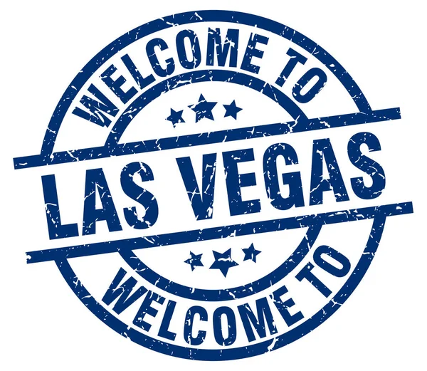 Witamy w Las Vegas niebieski znaczek — Wektor stockowy