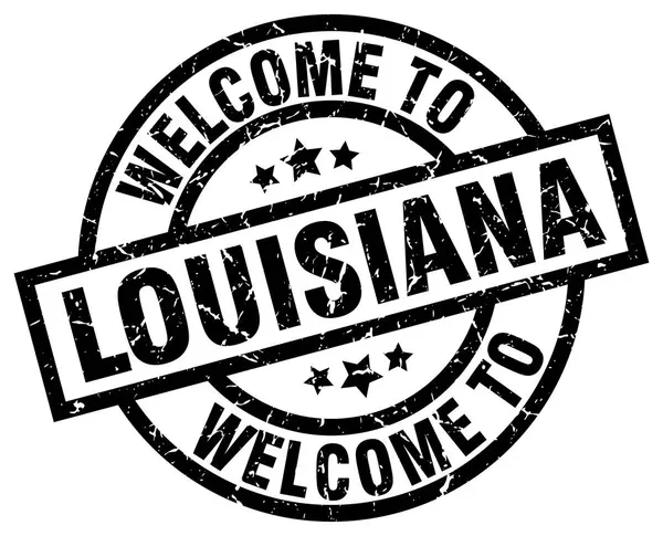 Välkommen till Louisiana svart stämpel — Stock vektor