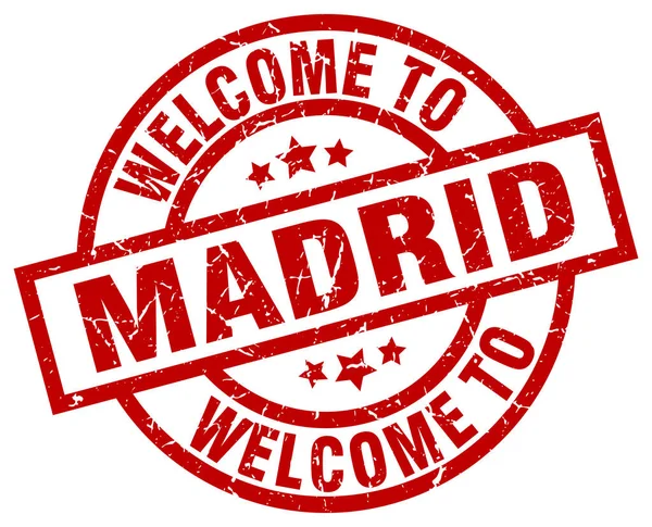 Bienvenue à Madrid timbre rouge — Image vectorielle