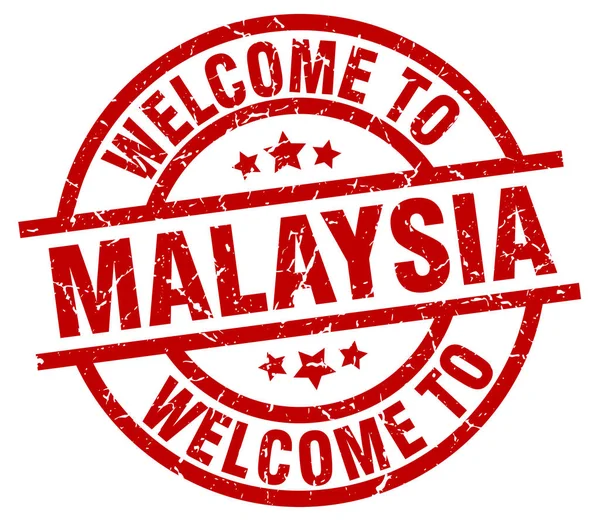 Welcome to Malaysia red stamp — Stock Vector