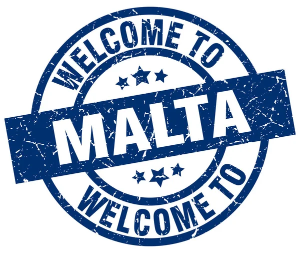 Bienvenue à Malte timbre bleu — Image vectorielle