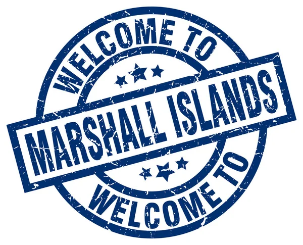 Bienvenido al sello azul de las Islas Marshall — Vector de stock