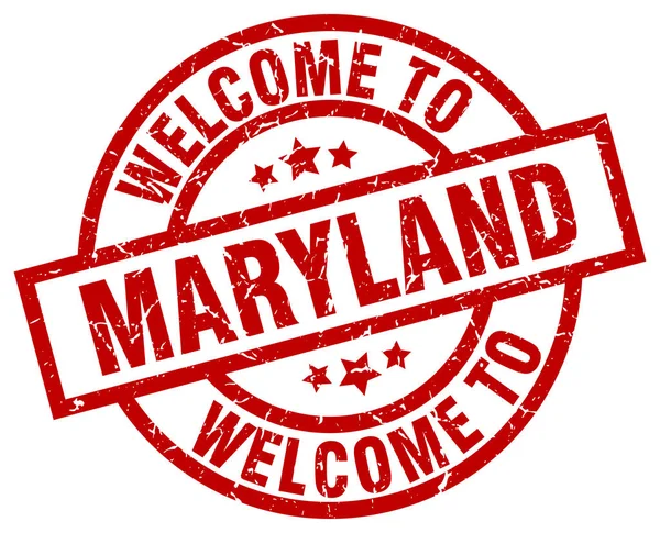 Bienvenue au Maryland timbre rouge — Image vectorielle