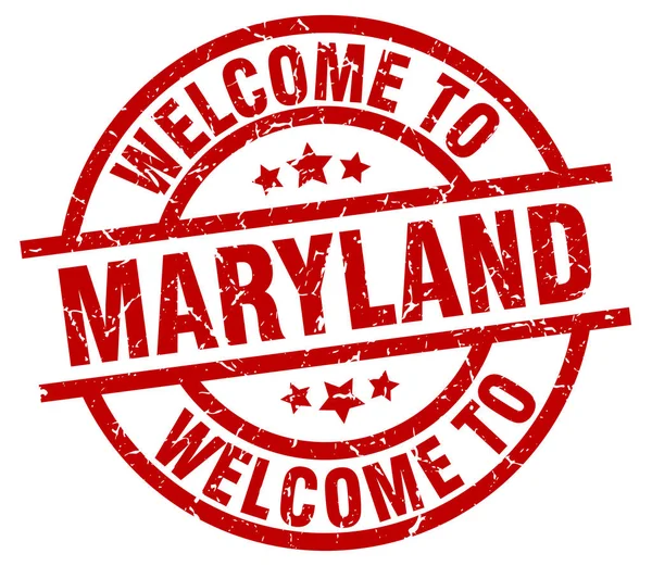 Välkommen till Maryland röd stämpel — Stock vektor