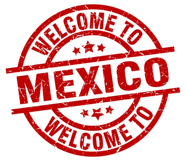 メキシコの赤いスタンプへようこそ — ストックベクタ