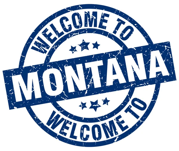 Welcome to Montana blue stamp — Stock Vector