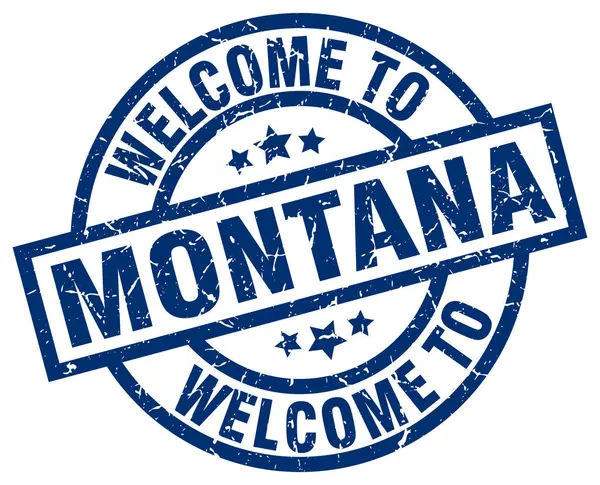 Welcome to Montana blue stamp — Stock Vector