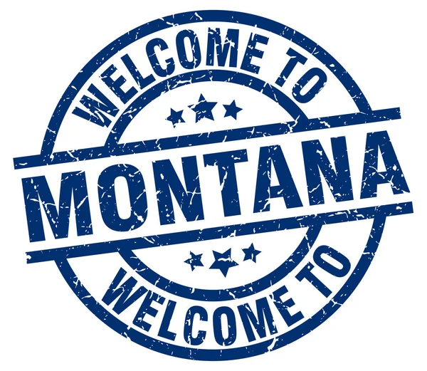Welcome to Montana blue stamp — Stock Vector