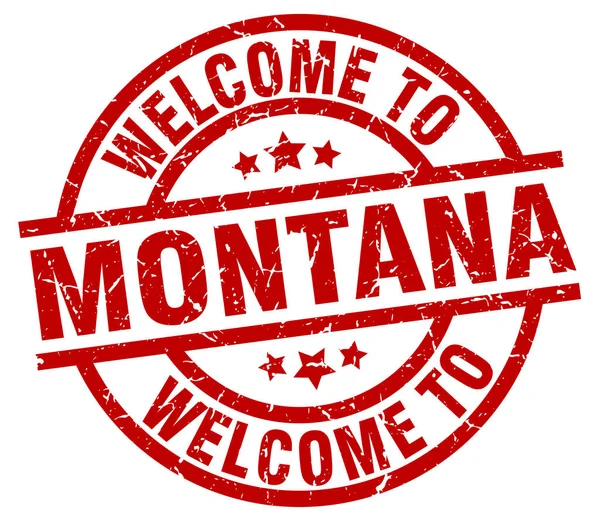 Welcome to Montana red stamp — Stock Vector