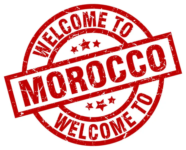 Üdvözöljük Marokkó piros pecsét — Stock Vector
