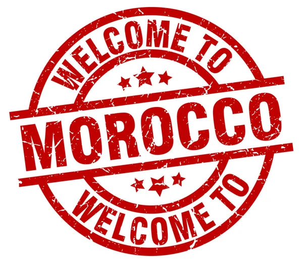 Welcome to Morocco red stamp — Stock Vector