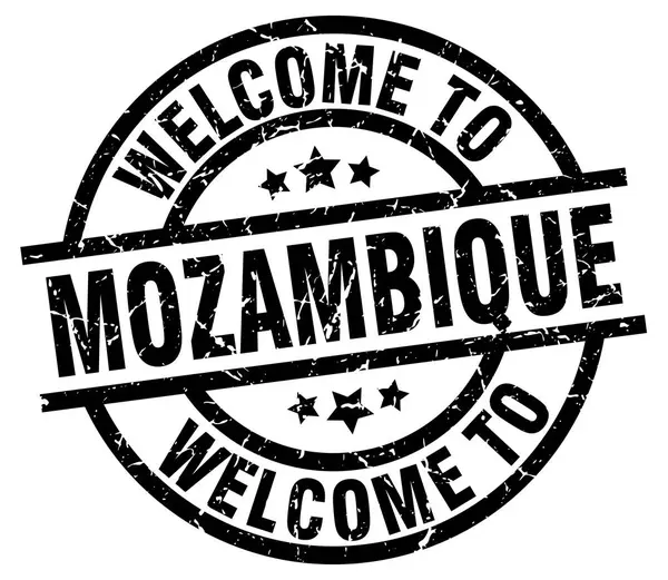 Bem-vindo ao selo preto de Moçambique — Vetor de Stock