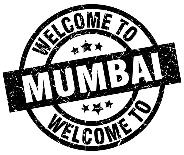 Bienvenue au timbre noir de Mumbai — Image vectorielle