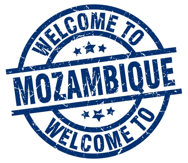Benvenuto a Mozambico timbro blu — Vettoriale Stock
