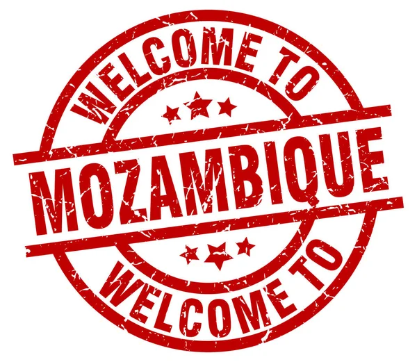 Bem-vindo ao selo vermelho de Moçambique — Vetor de Stock