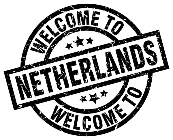 Bem-vindo ao selo preto da Holanda — Vetor de Stock