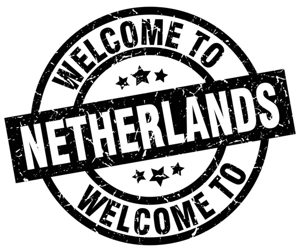 Witamy w Holandii czarny znaczek — Wektor stockowy