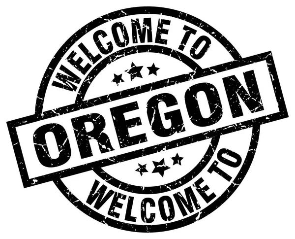 Welcome to Oregon black stamp — Stock Vector