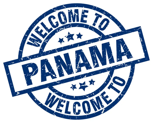 Bienvenue au Panama timbre bleu — Image vectorielle