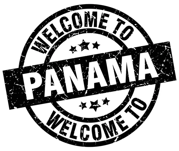 Welkom bij Panama zwarte stempel — Stockvector