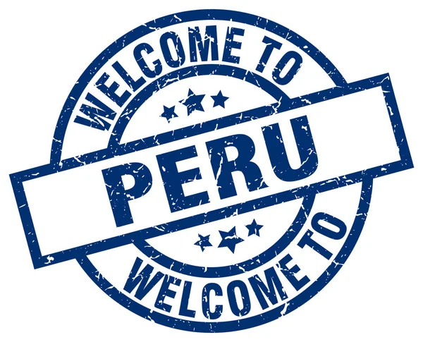 ペルーの青いスタンプへようこそ — ストックベクタ