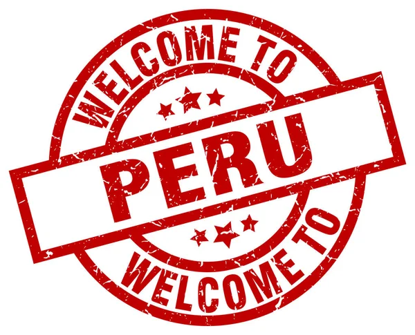 ペルー赤スタンプへようこそ — ストックベクタ