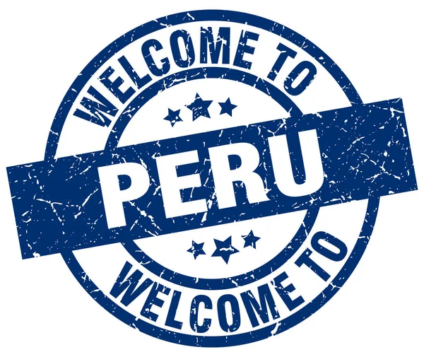 ペルーの青いスタンプへようこそ — ストックベクタ