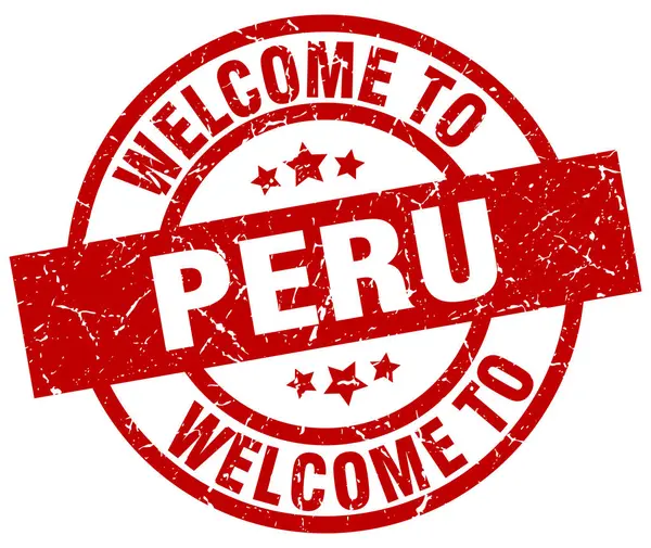 ペルー赤スタンプへようこそ — ストックベクタ
