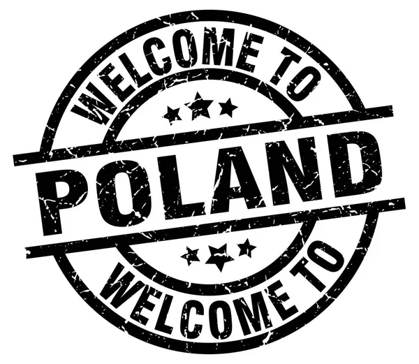 पोलैंड ब्लैक स्टैम्प में आपका स्वागत है — स्टॉक वेक्टर
