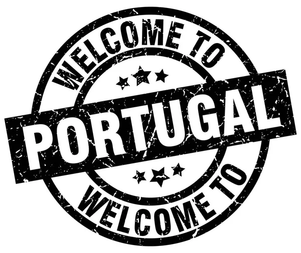 ポルトガル黒スタンプへようこそ — ストックベクタ