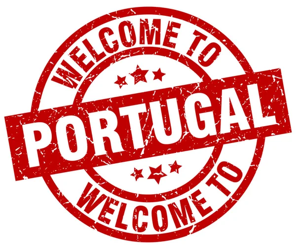 Benvenuto in Portogallo timbro rosso — Vettoriale Stock