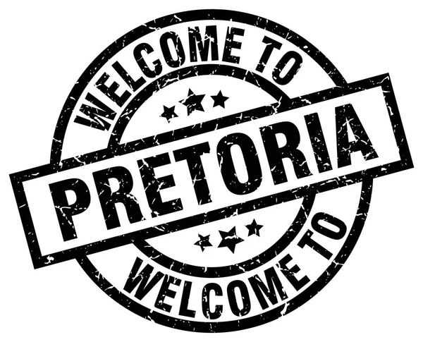 Benvenuto a Pretoria timbro nero — Vettoriale Stock