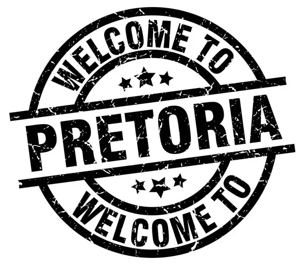 Benvenuto a Pretoria timbro nero — Vettoriale Stock