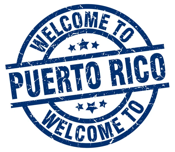 Bienvenido al sello azul de Puerto Rico — Vector de stock