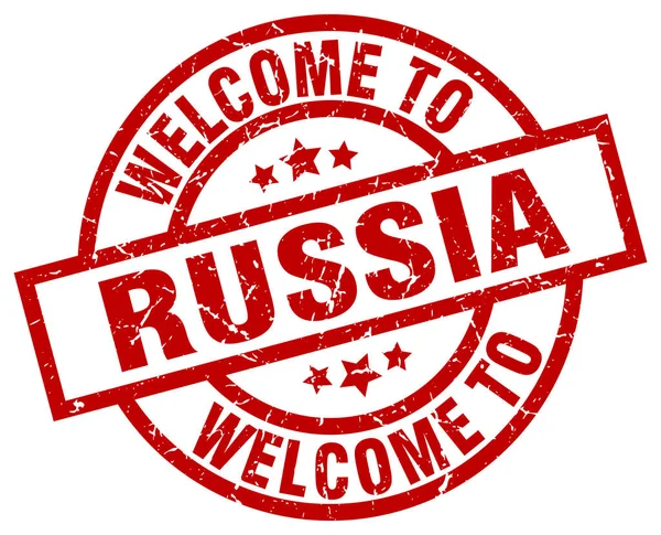 Vítejte v Rusku červené razítko — Stockový vektor