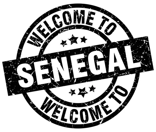 Willkommen auf der senegalesischen schwarzen Briefmarke — Stockvektor